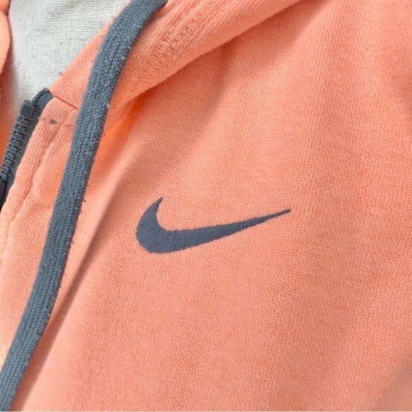 Nike Orange Grey Full Zip Athletic Workout Hoodie Jacket Extra Small - Picture 4 of 11